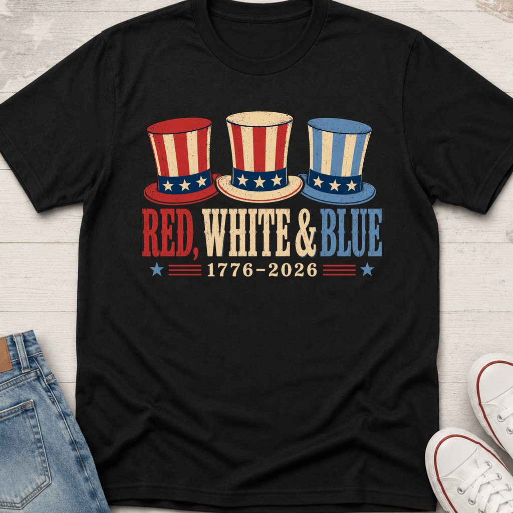 Red White & Blue Top Hats T-Shirt