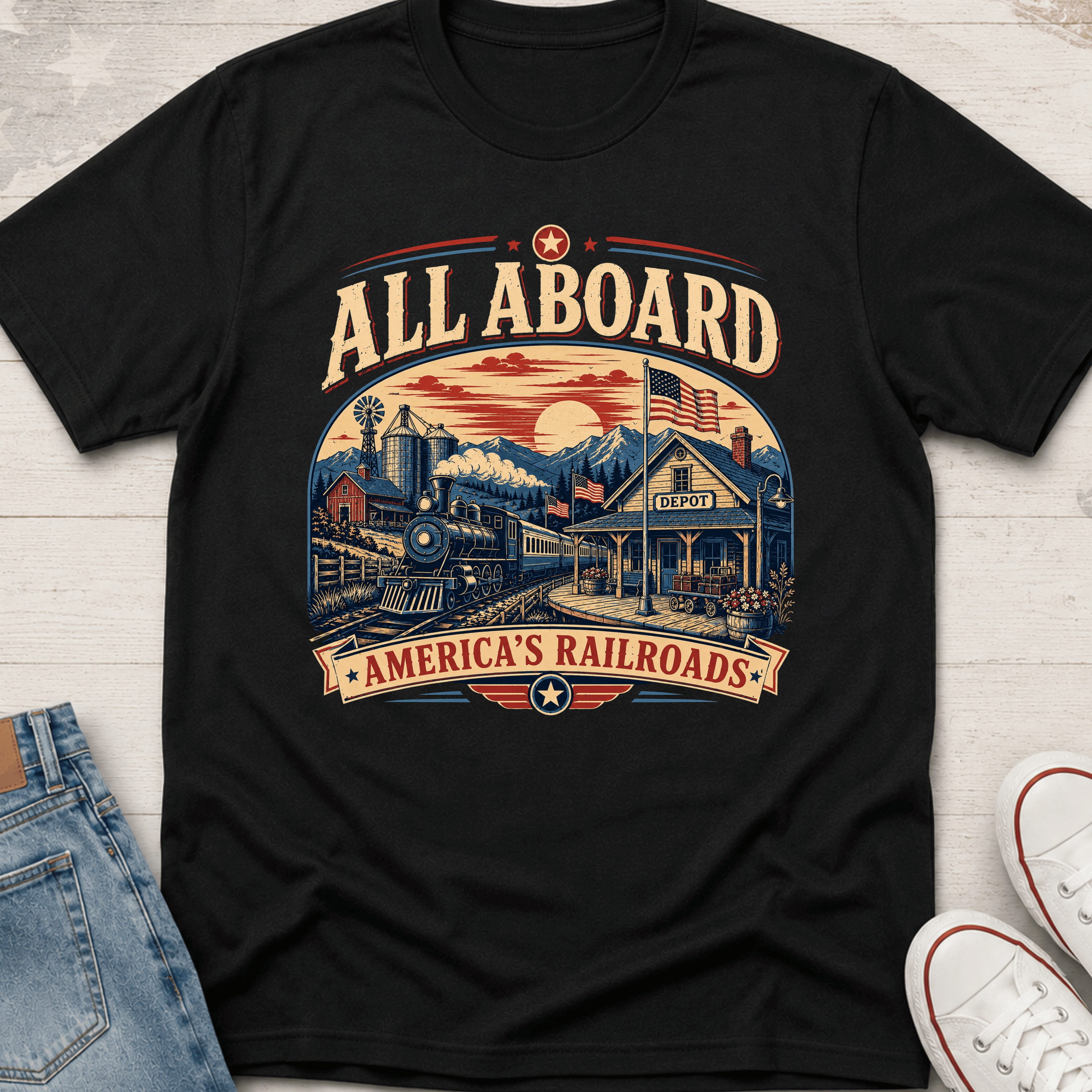 All Aboard America's Railroad T-Shirt