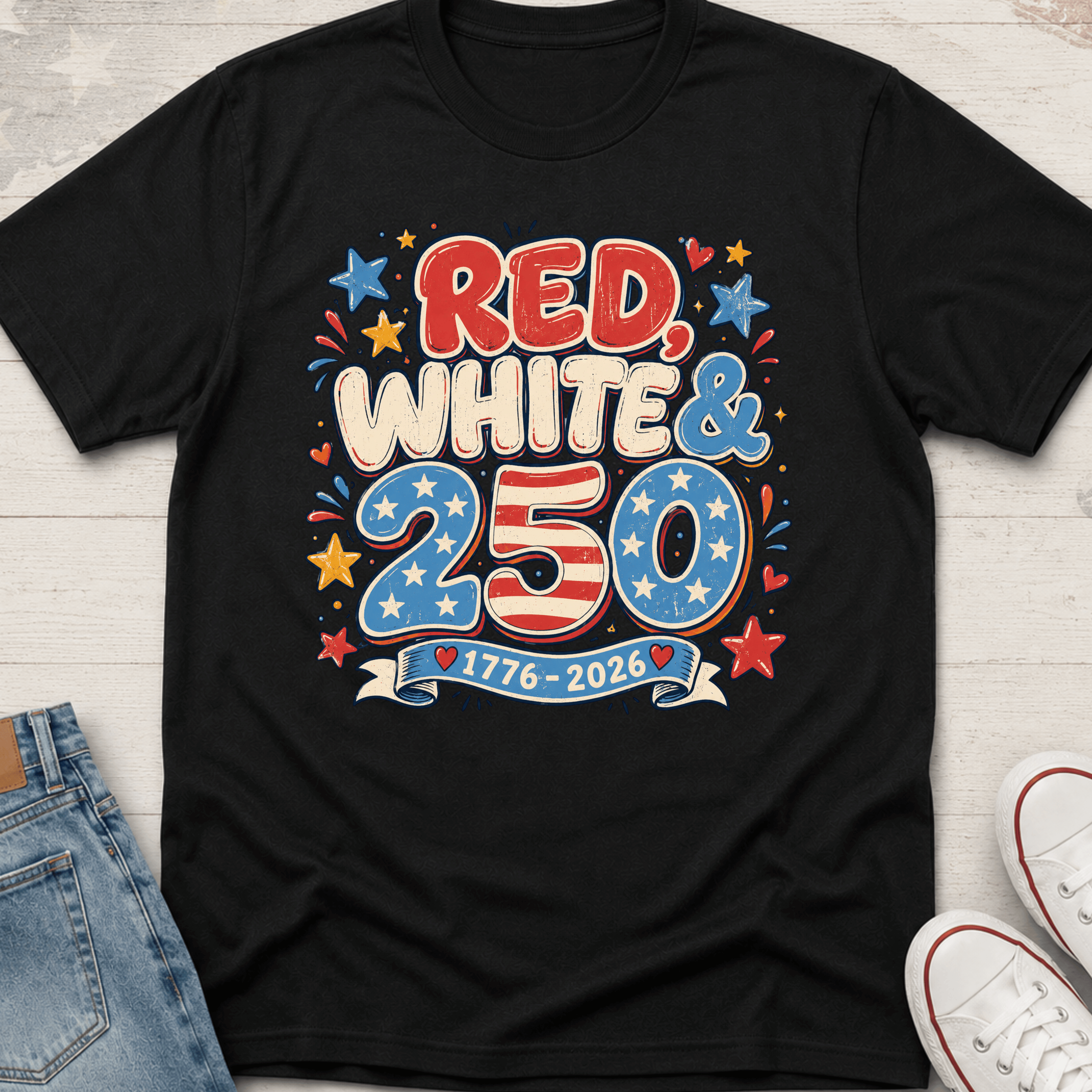 Red, White & 250 T-Shirt