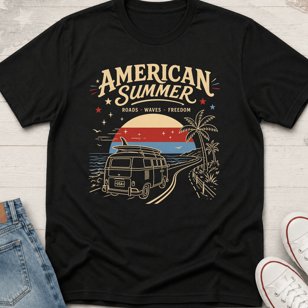 American Summer Surfing Van T-Shirt