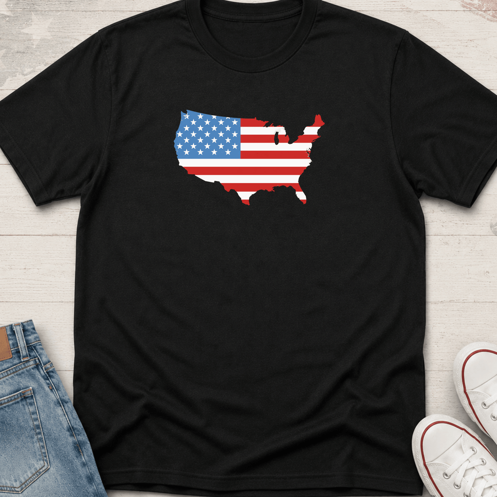 USA Map + Flag T-Shirt