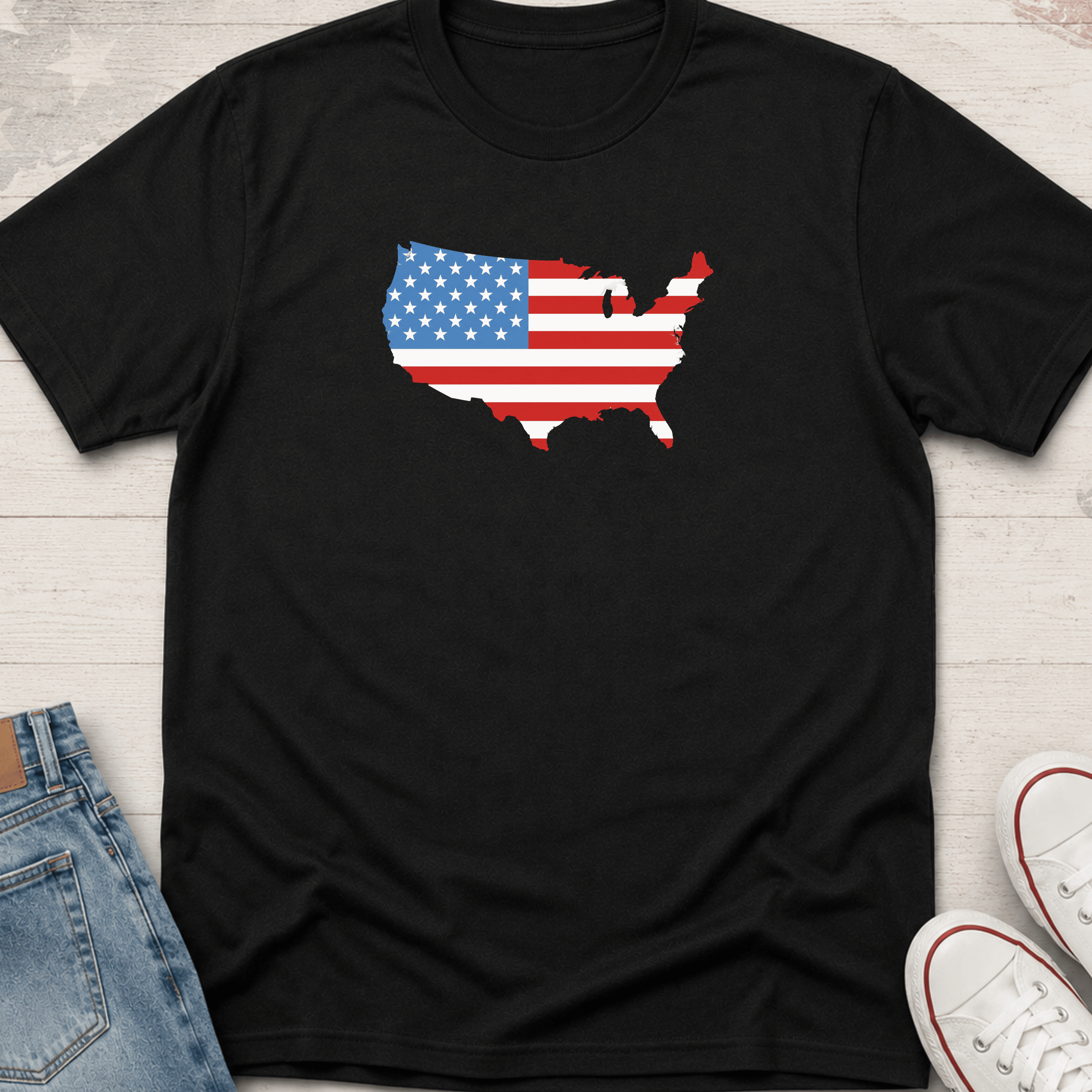 USA Map + Flag T-Shirt