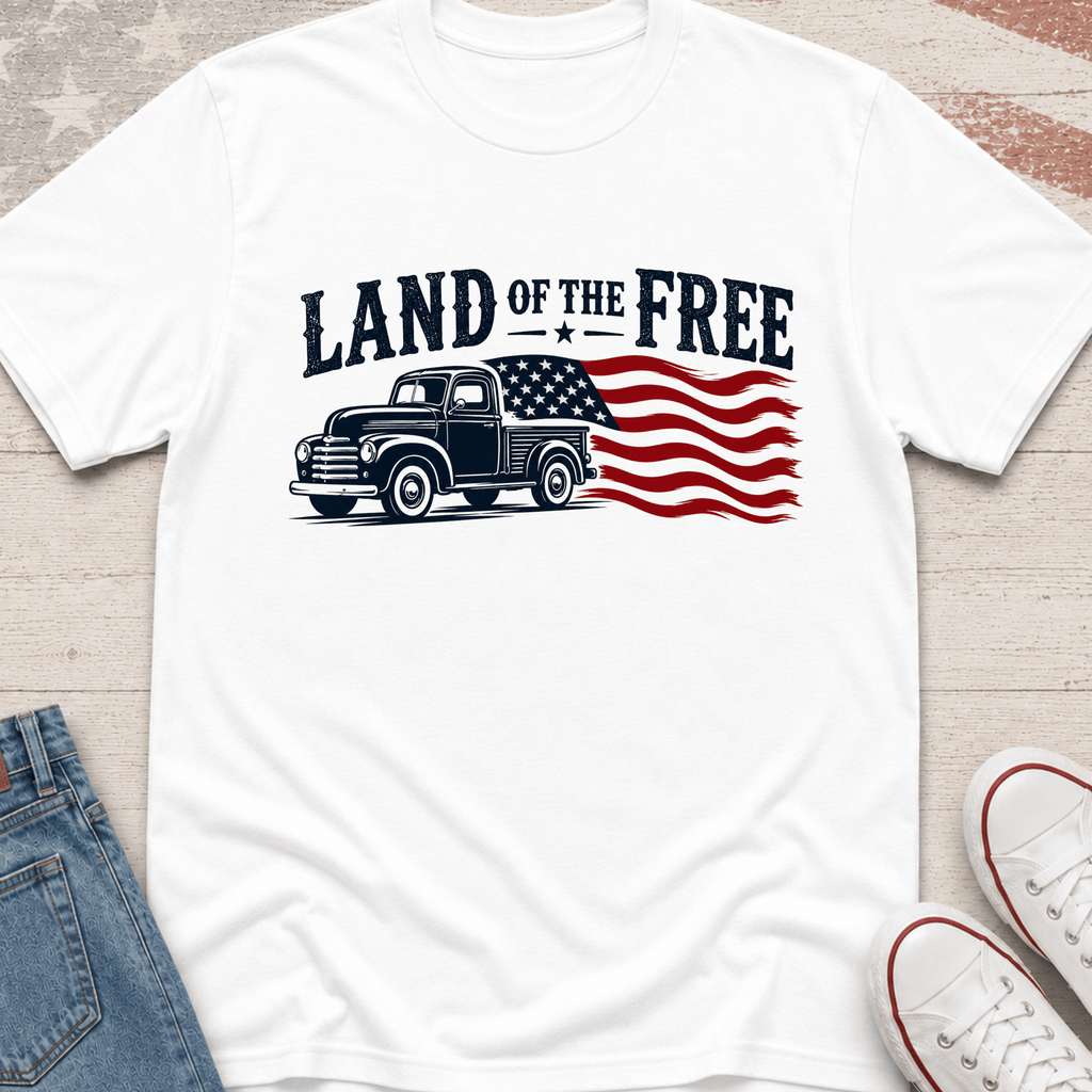 Land of the Free Truck Flag T-Shirt