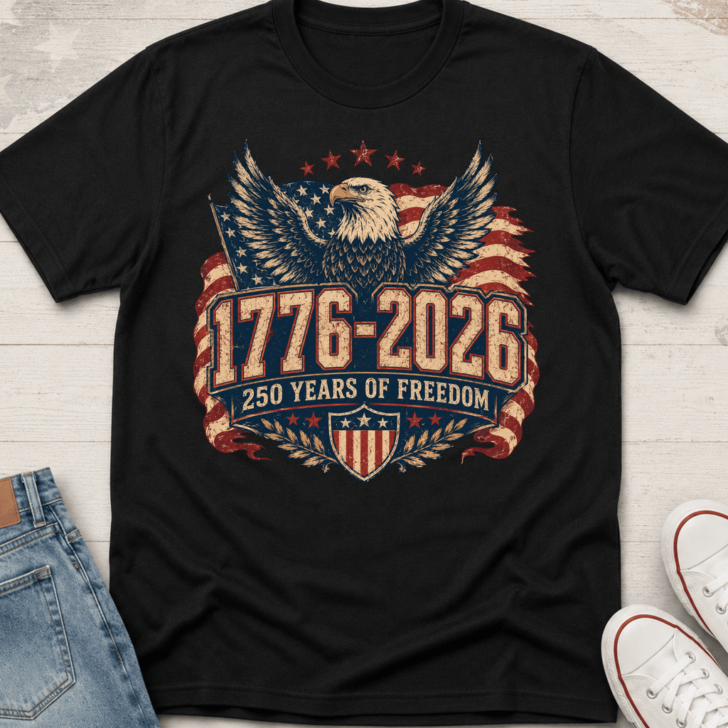 250 Years of Freedom with Bold Eagle T-Shirt