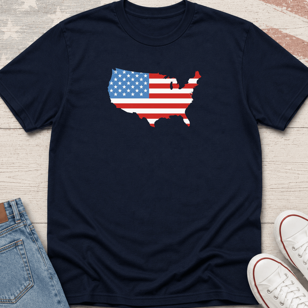 USA Map + Flag T-Shirt