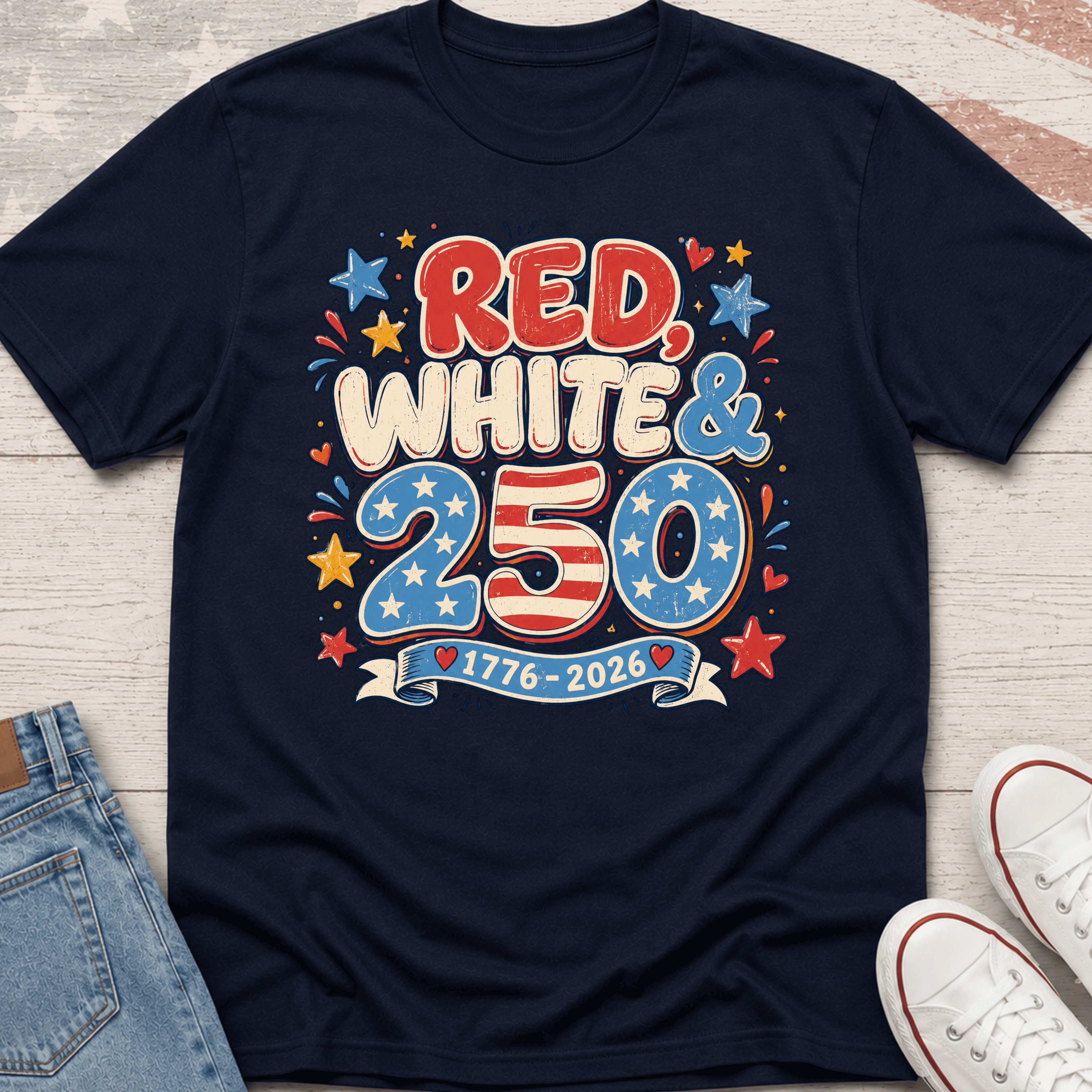 Red, White & 250 T-Shirt