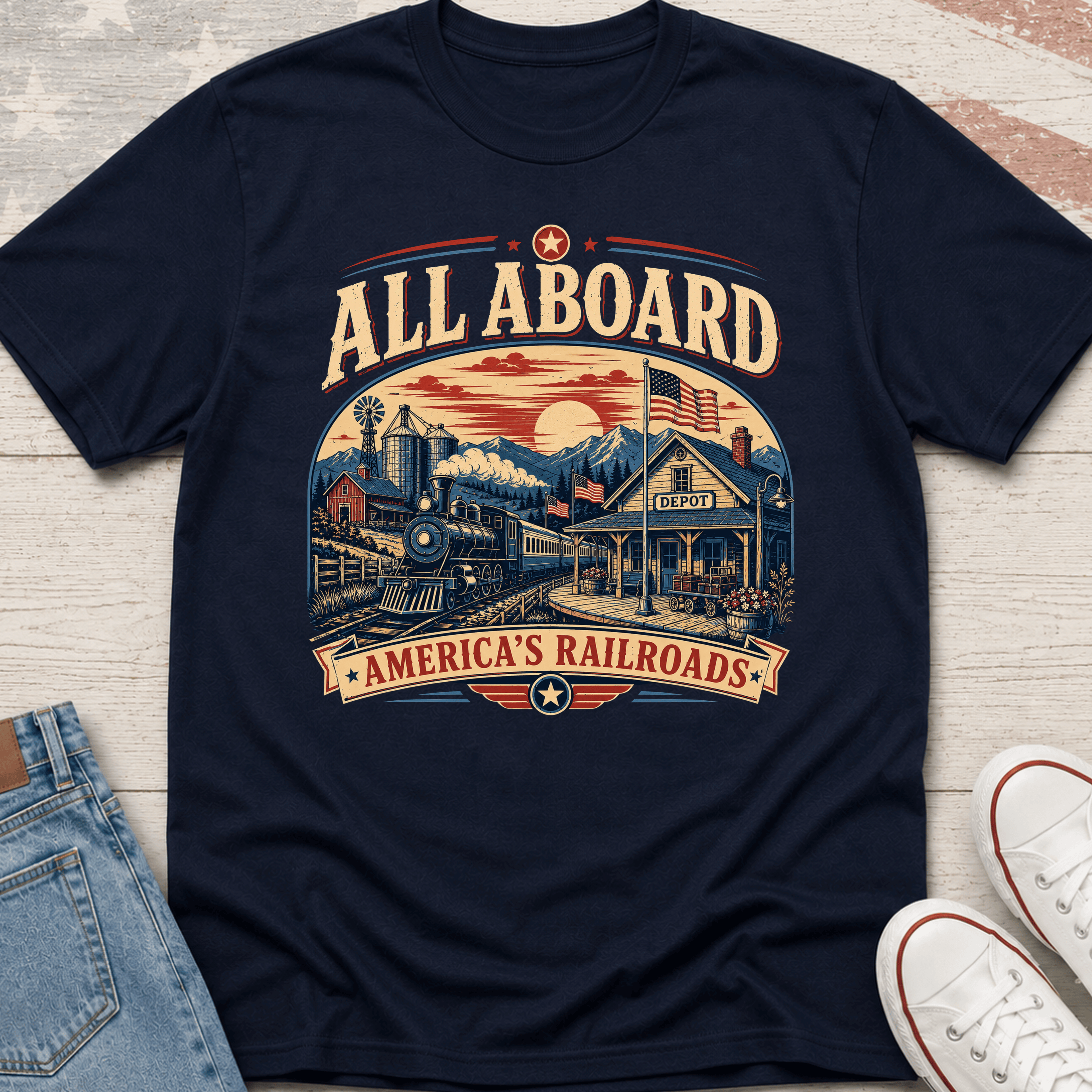 All Aboard America's Railroad T-Shirt