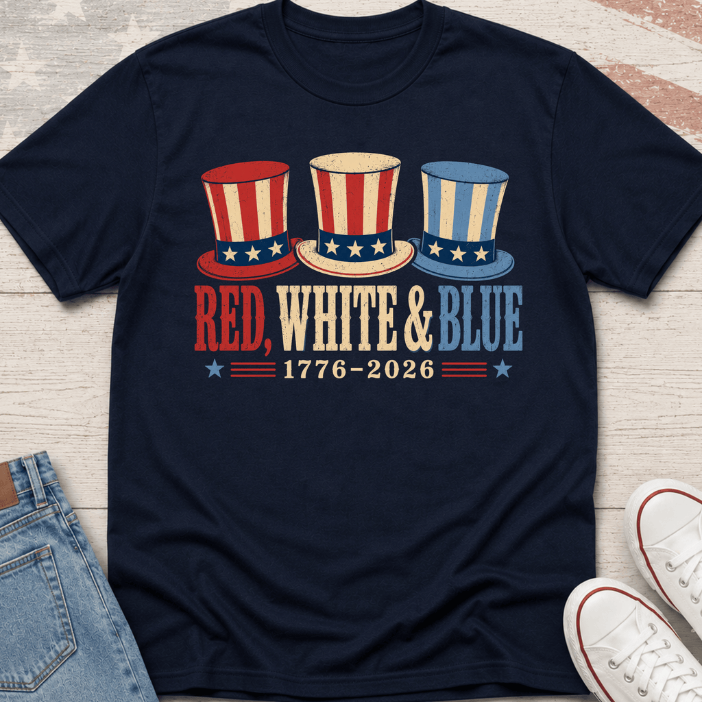 Red White & Blue Top Hats T-Shirt