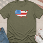 USA Map + Flag T-Shirt