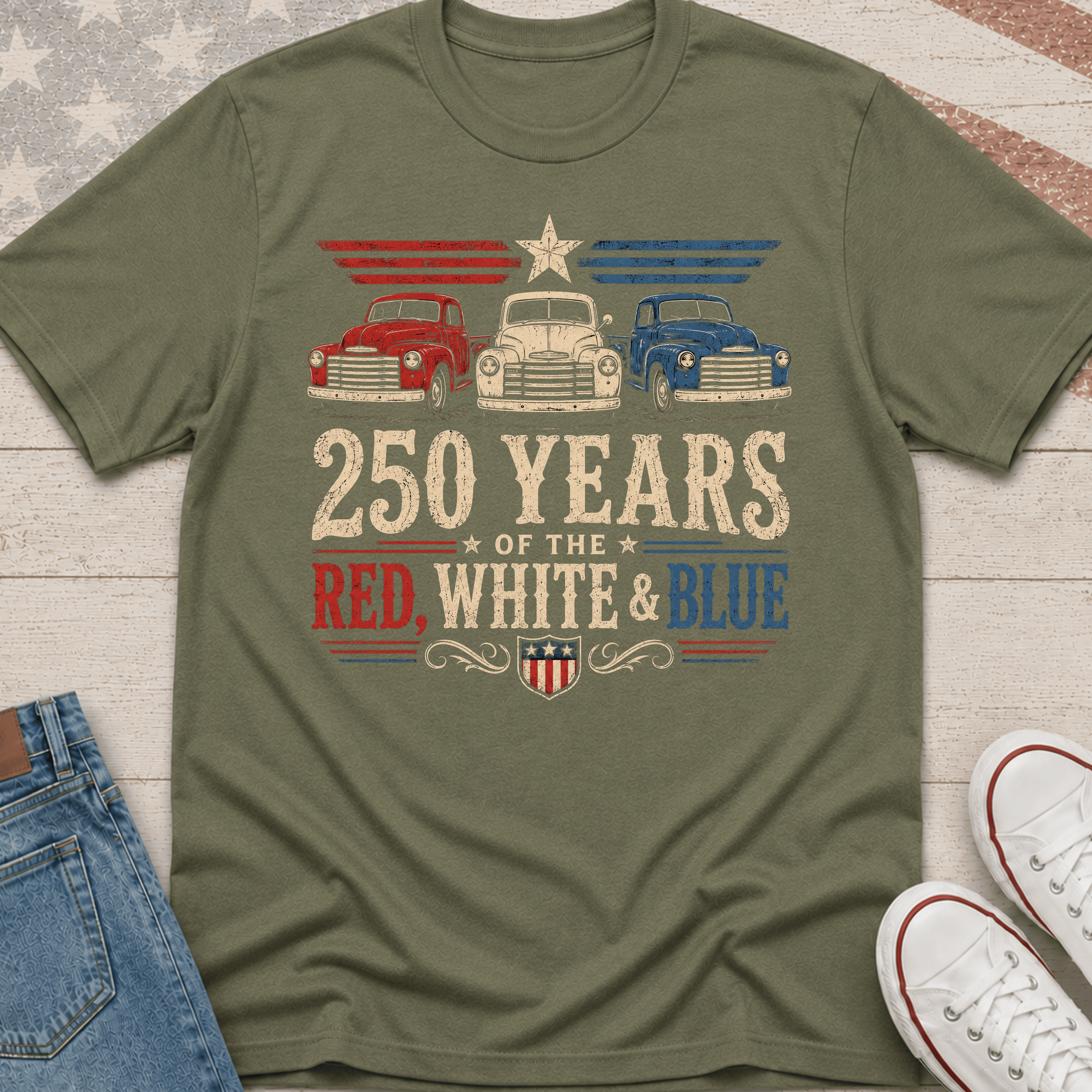 Tricolor Classic Trucks T-Shirt