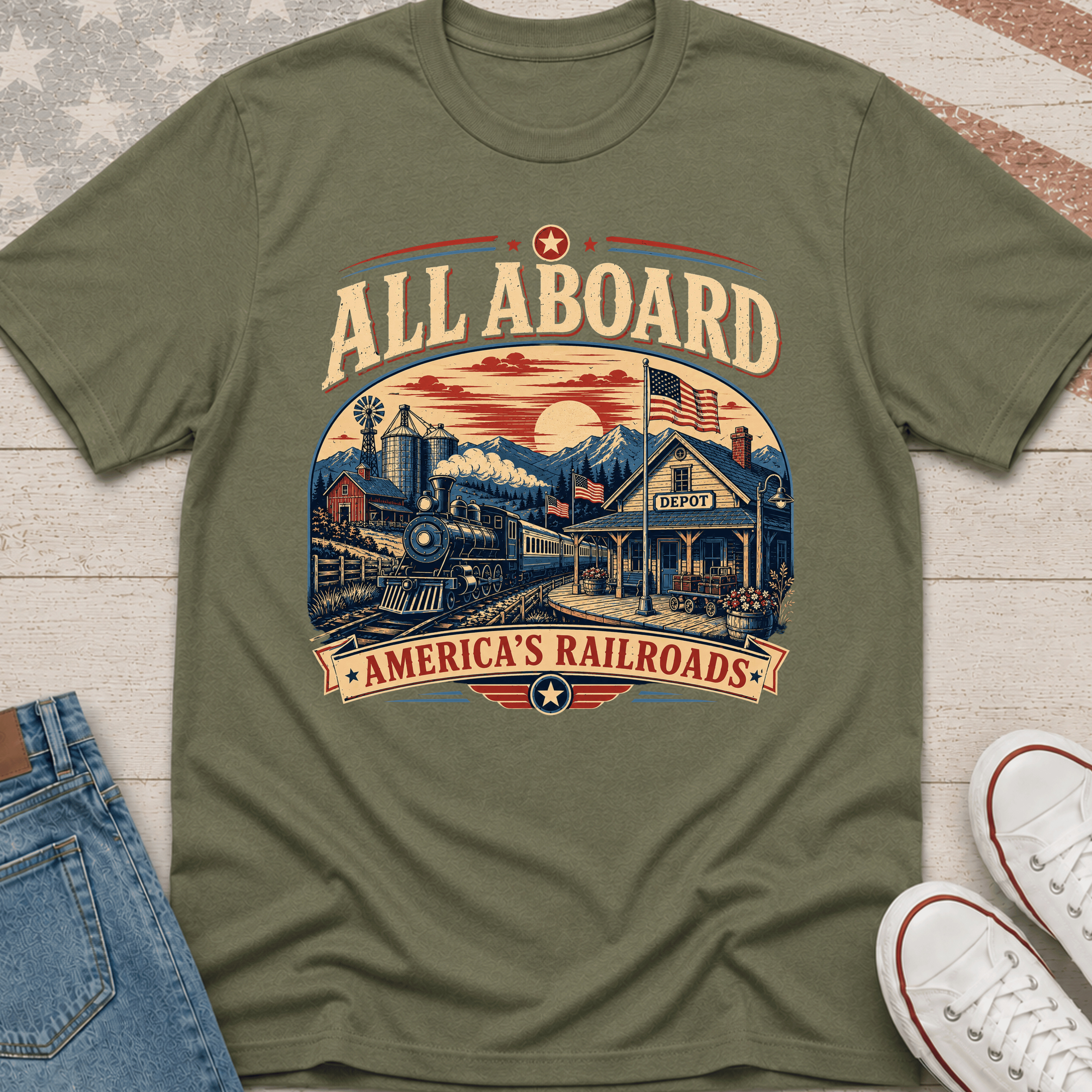 All Aboard America's Railroad T-Shirt