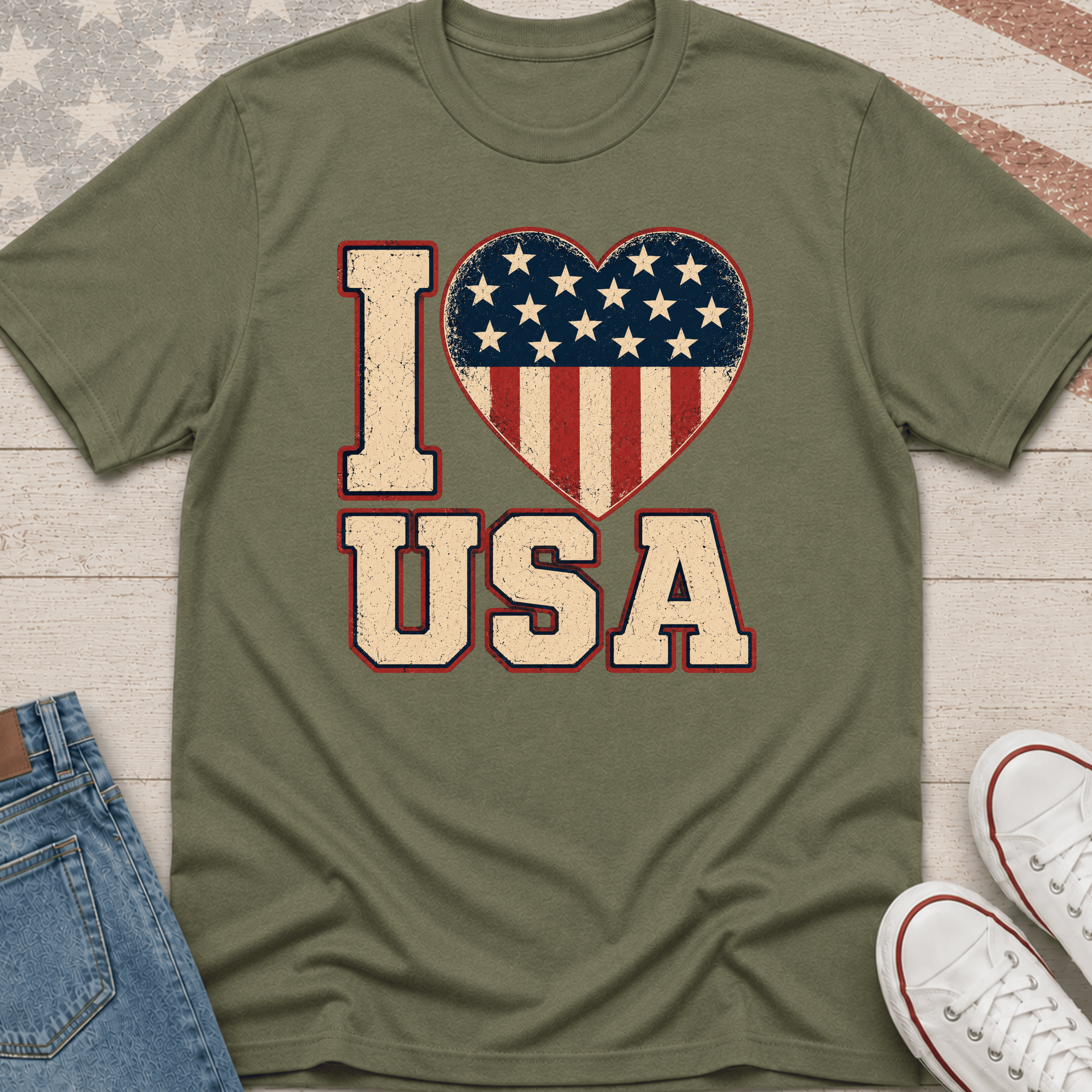 I Heart USA Patriotic T-Shirt