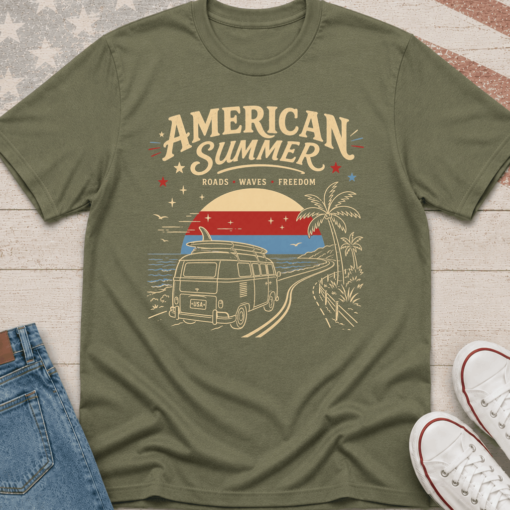 American Summer Surfing Van T-Shirt