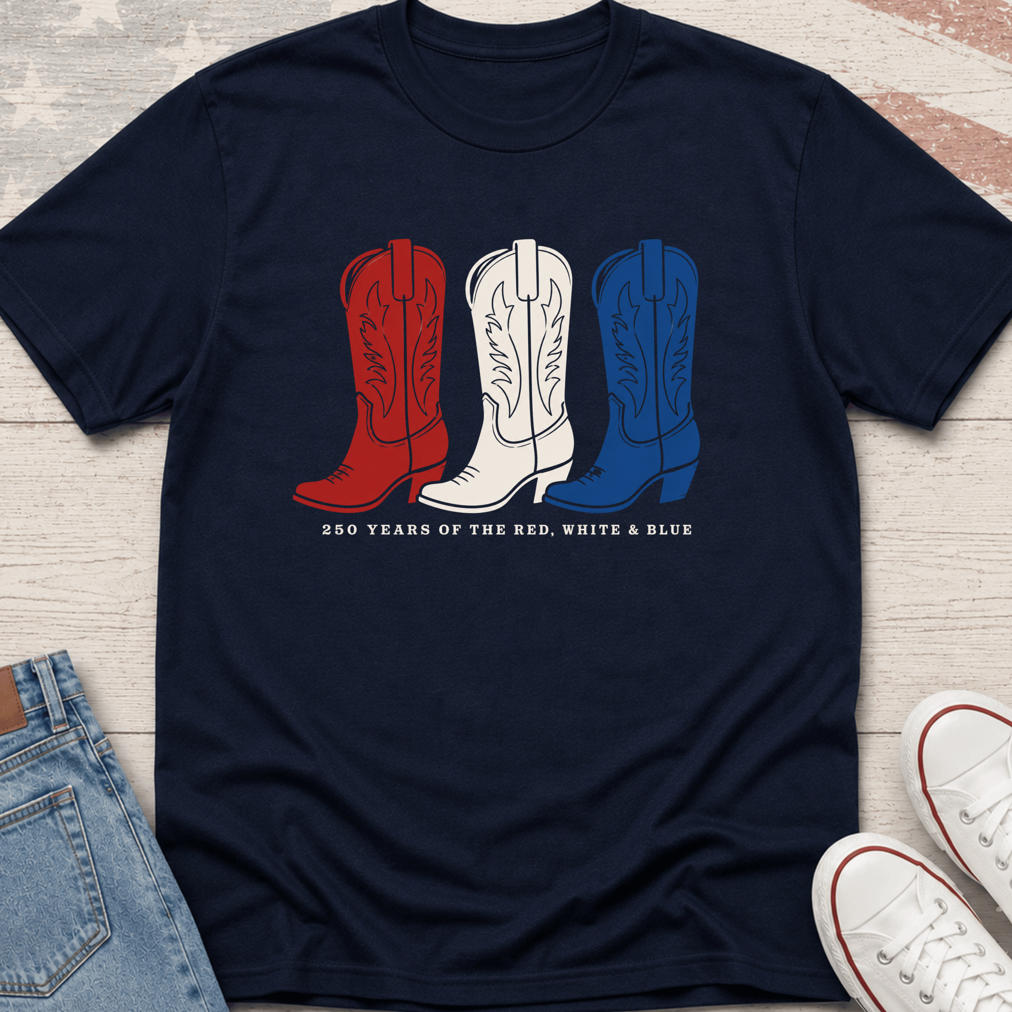 Tricolor Cowboy Boots T-Shirt
