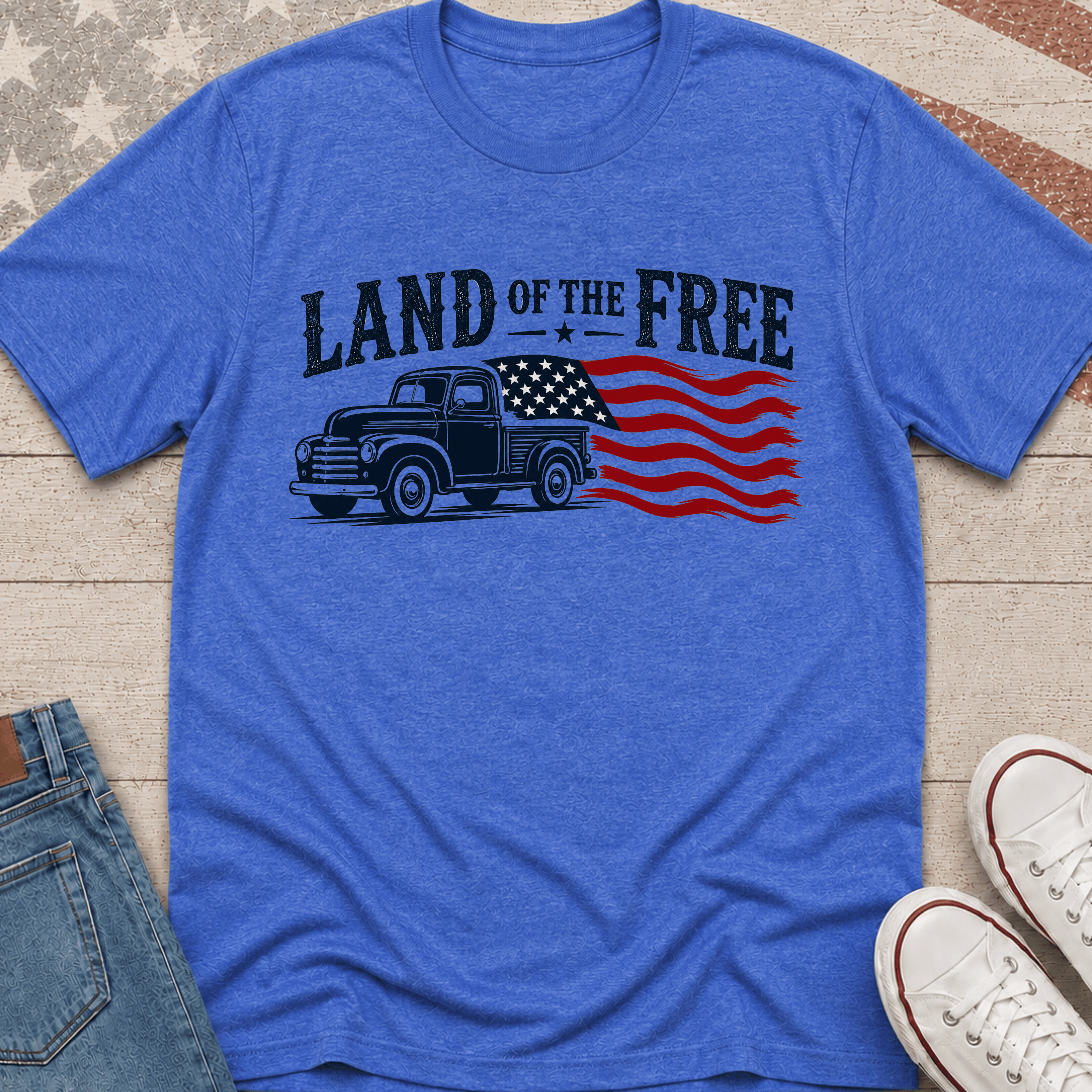 Land of the Free Truck Flag T-Shirt