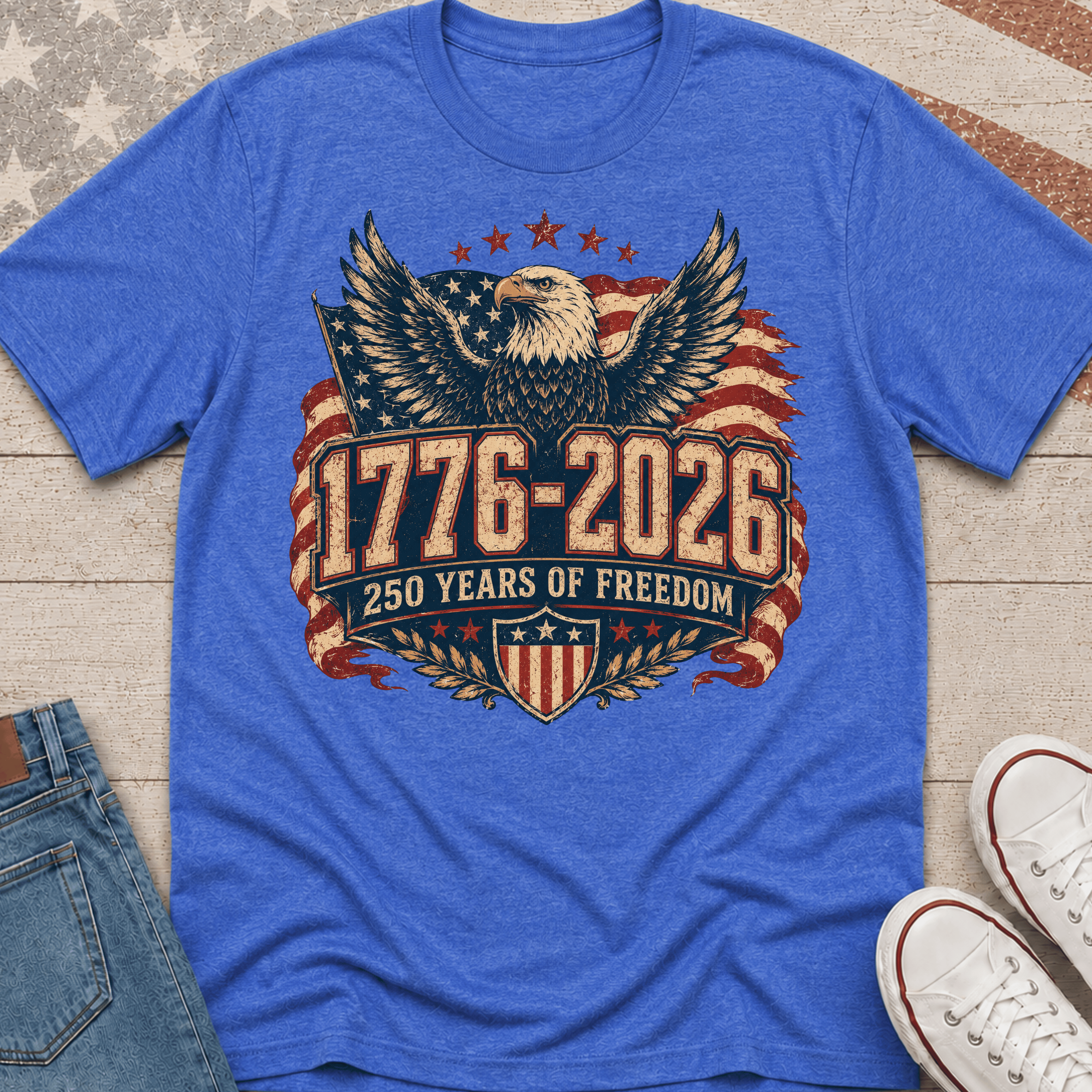 250 Years of Freedom with Bold Eagle T-Shirt