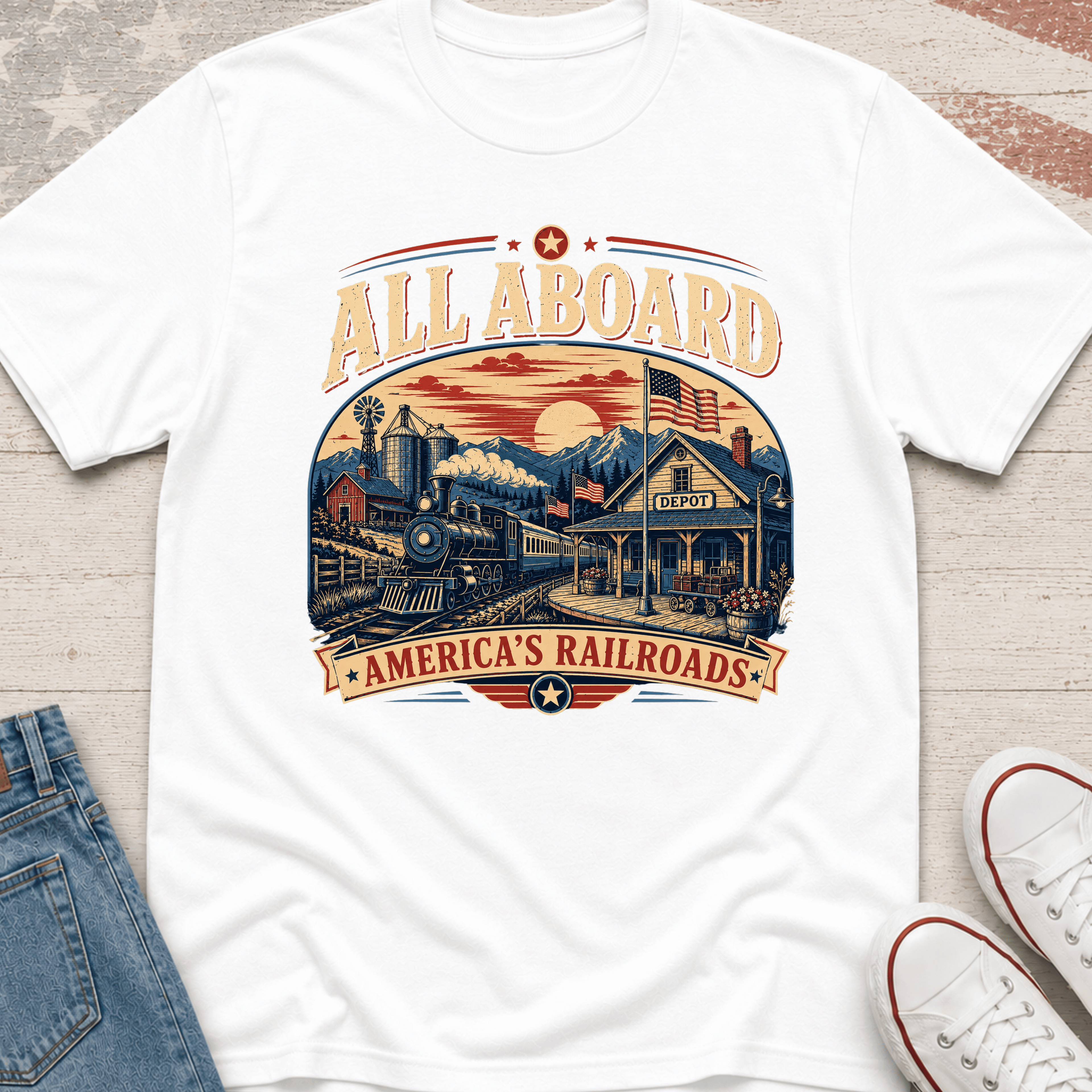 All Aboard America's Railroad T-Shirt