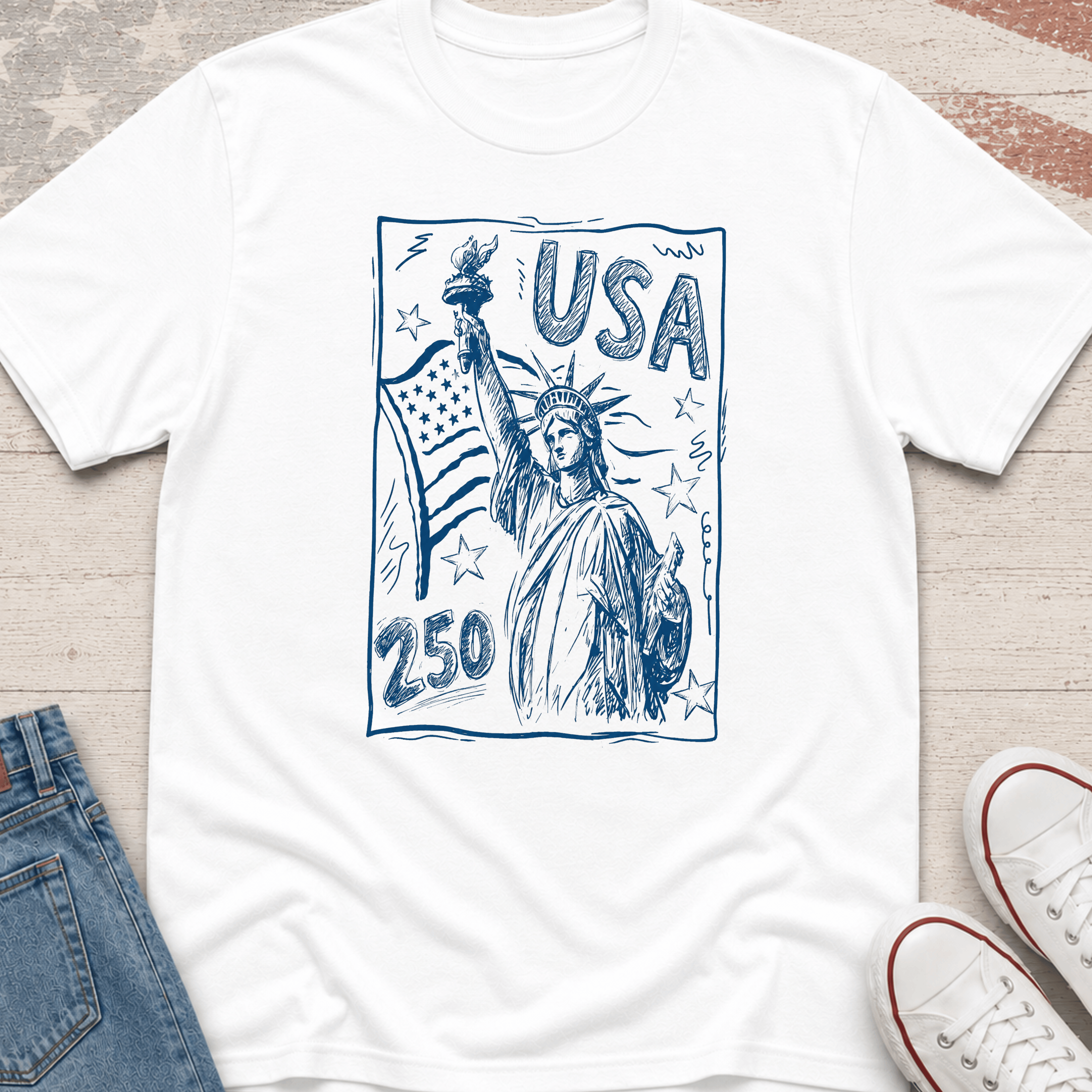 Hand-Drawn Liberty T-Shirt