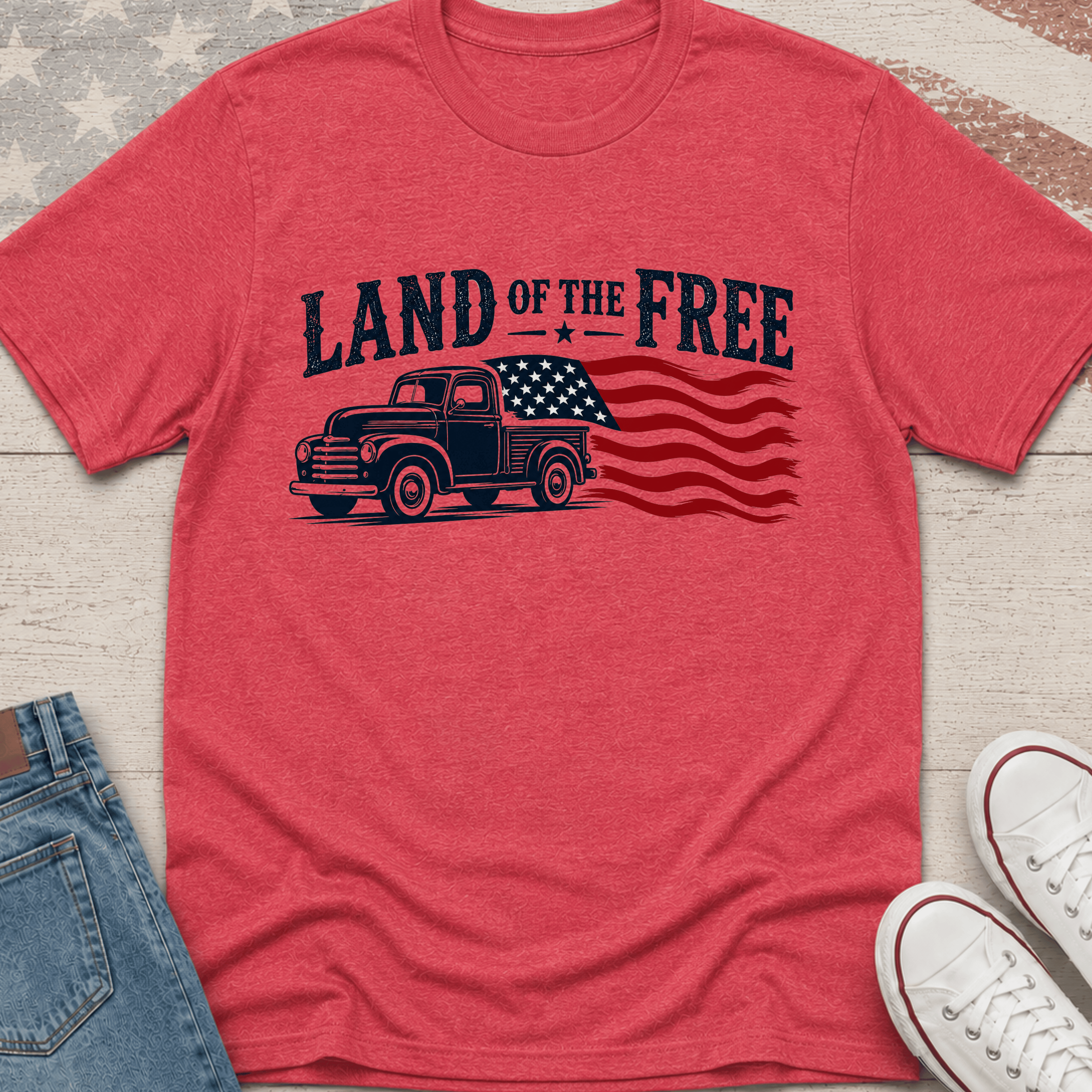 Land of the Free Truck Flag T-Shirt