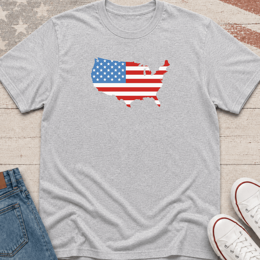 USA Map + Flag T-Shirt