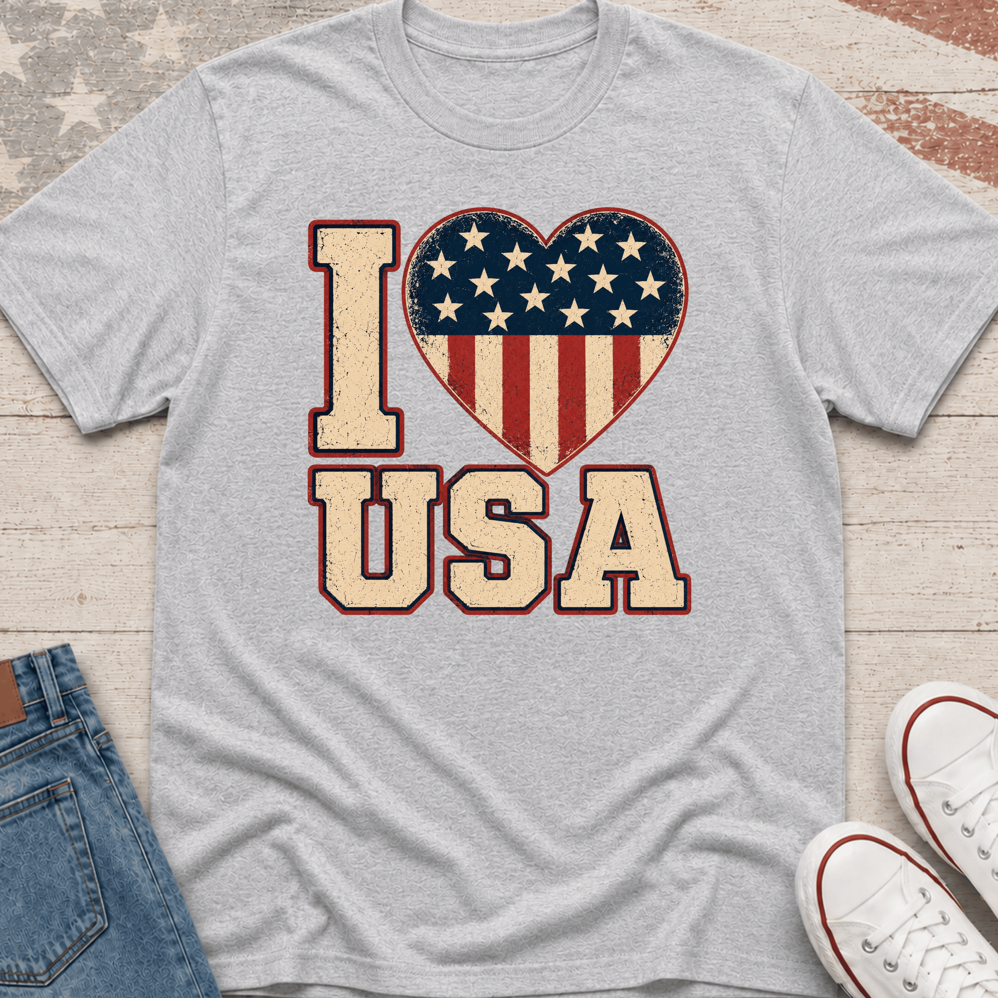 I Heart USA Patriotic T-Shirt
