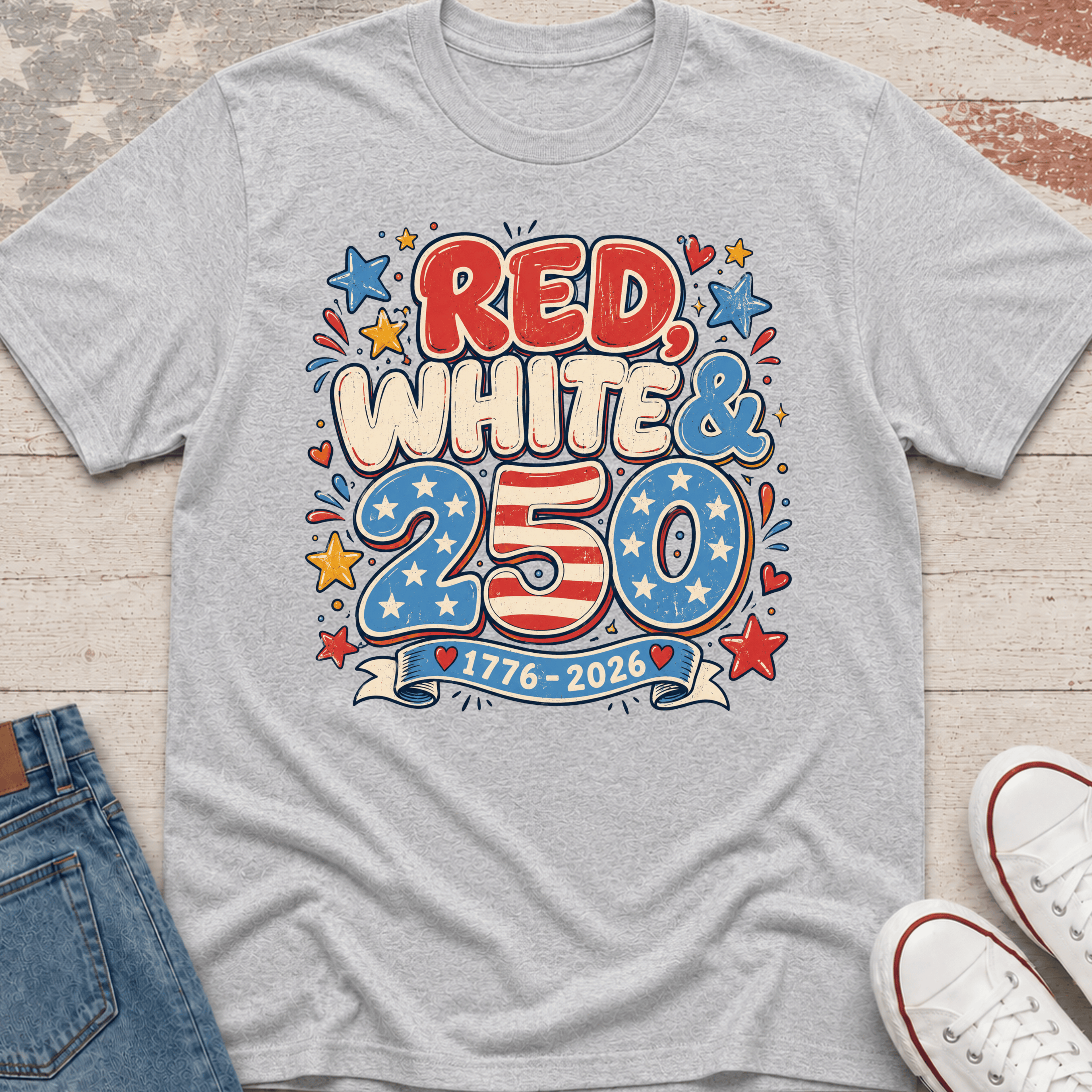Red, White & 250 T-Shirt