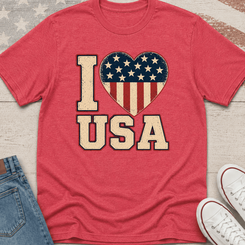 I Heart USA Patriotic T-Shirt