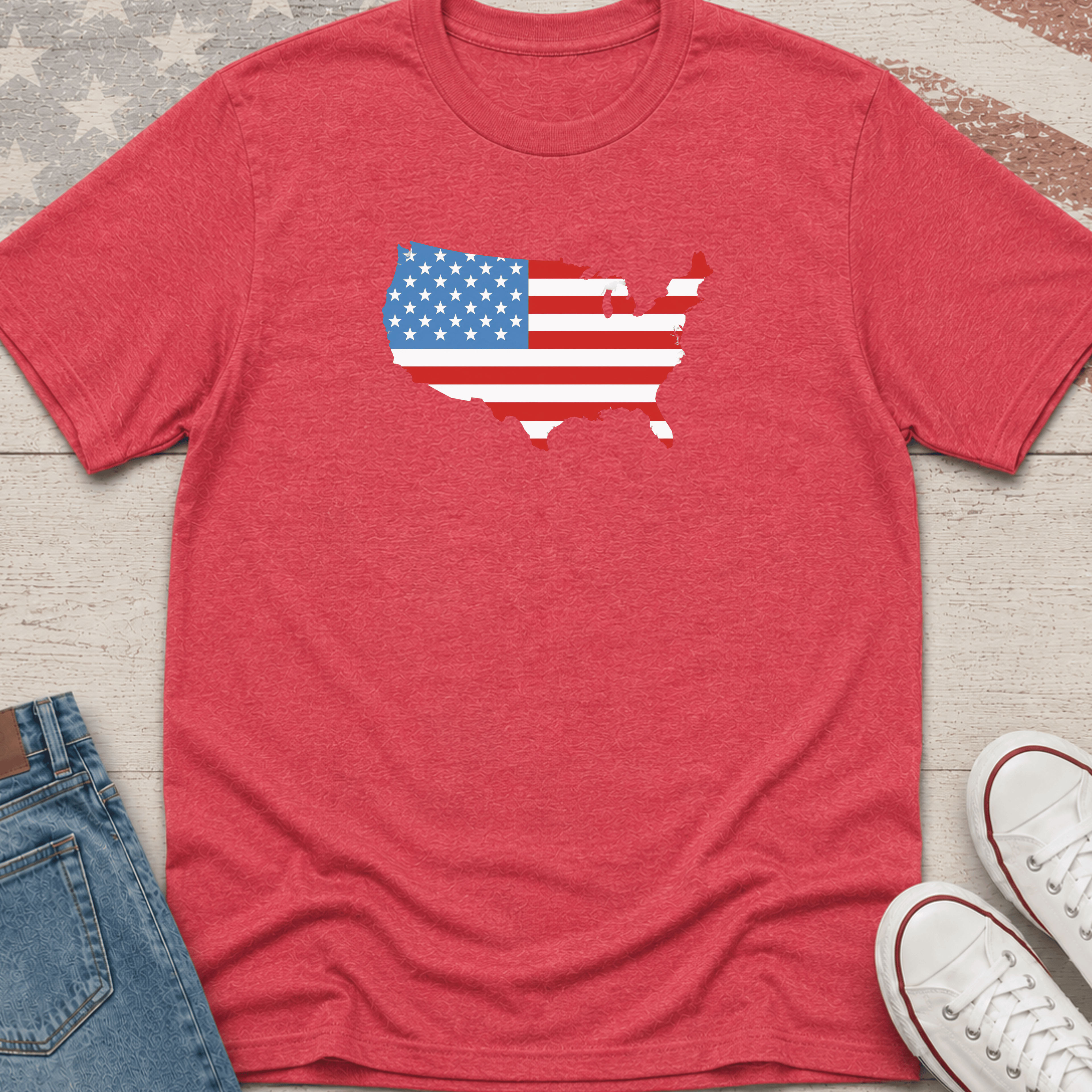 USA Map + Flag T-Shirt