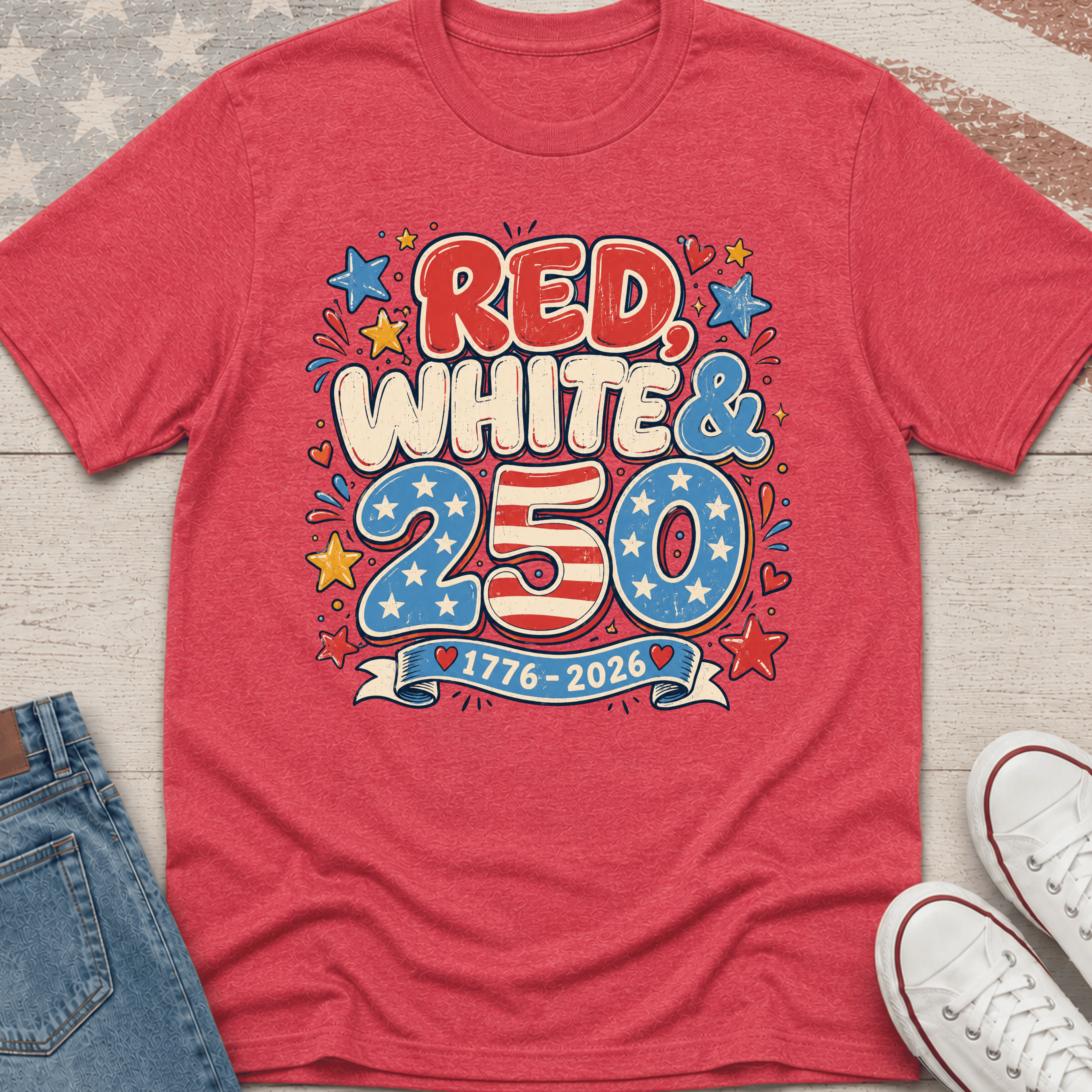 Red, White & 250 T-Shirt