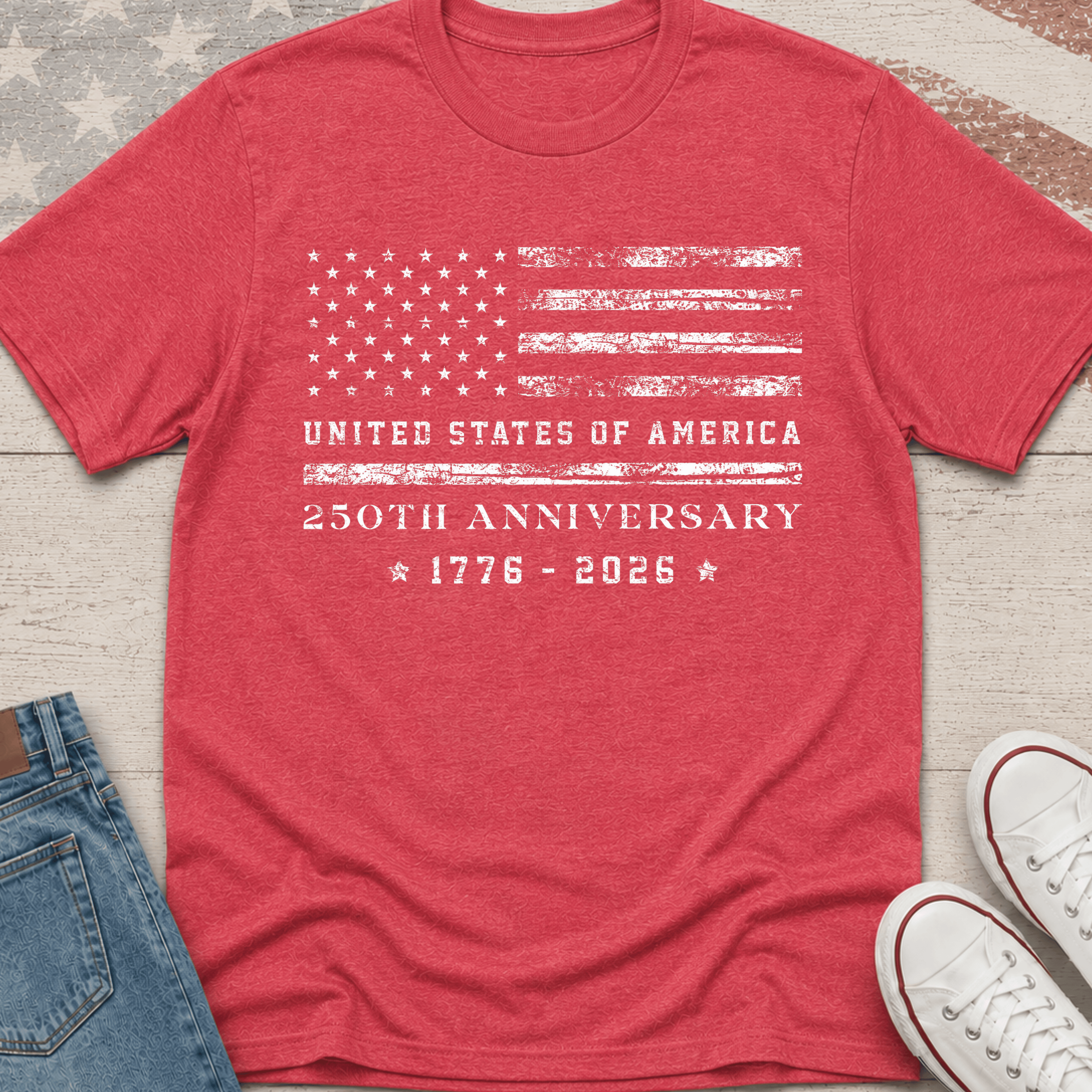 USA Flag Rustic T-Shirt