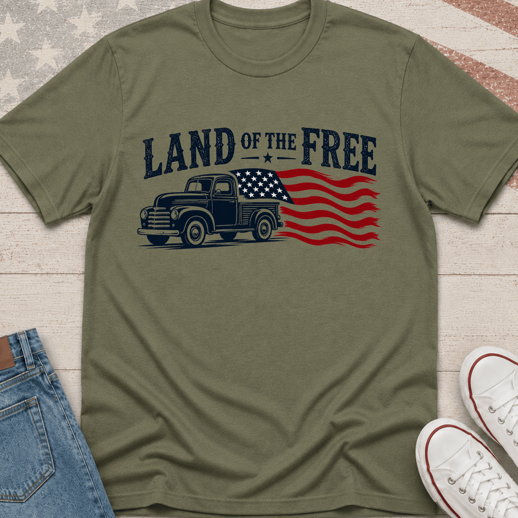 Land of the Free Truck Flag T-Shirt