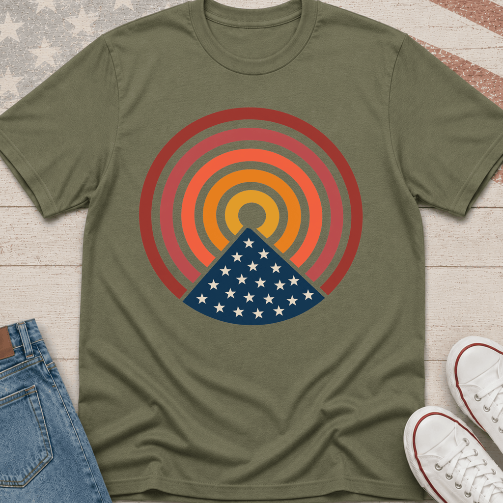American Flag Sunset T-Shirt