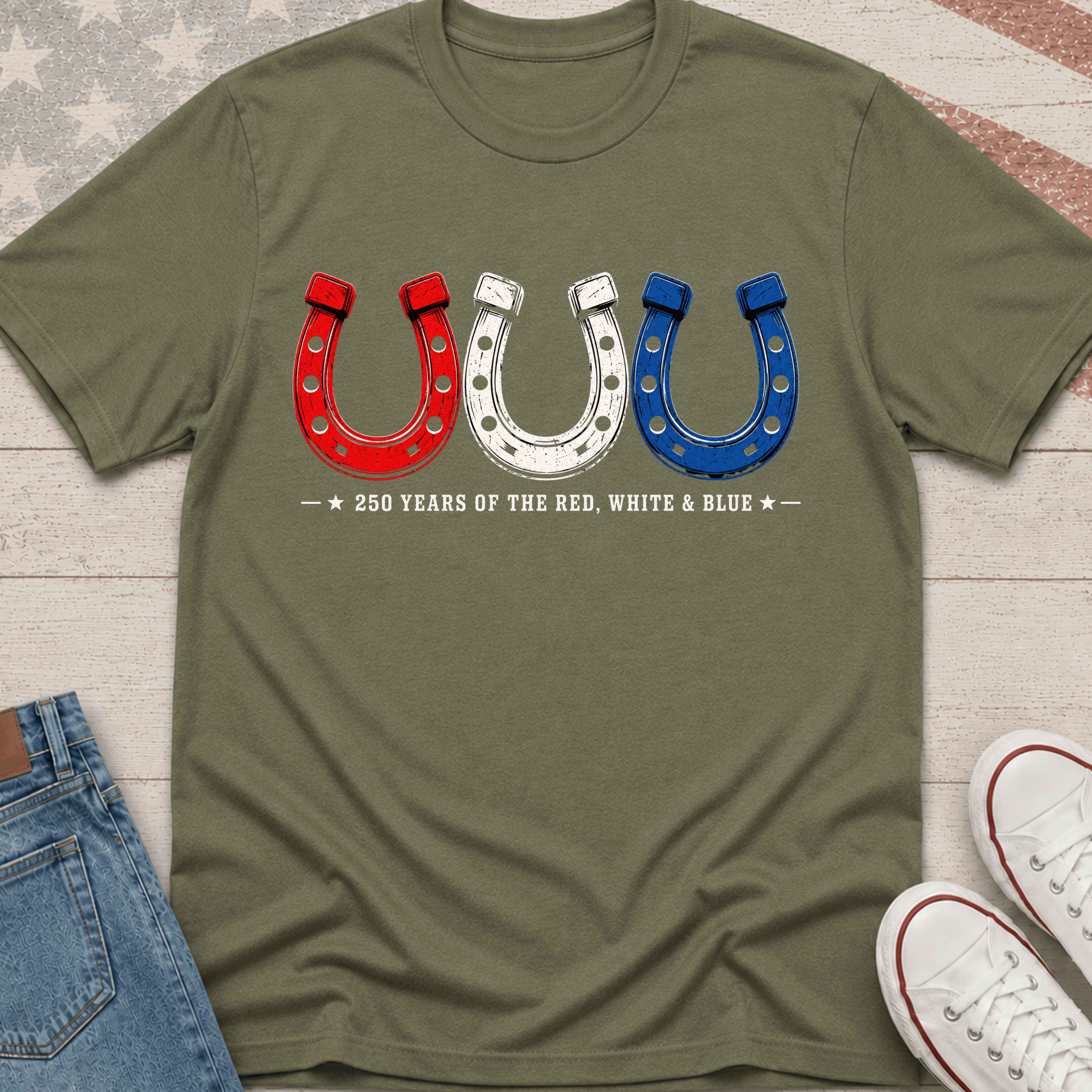 Tricolor Horse Shoes T-Shirt