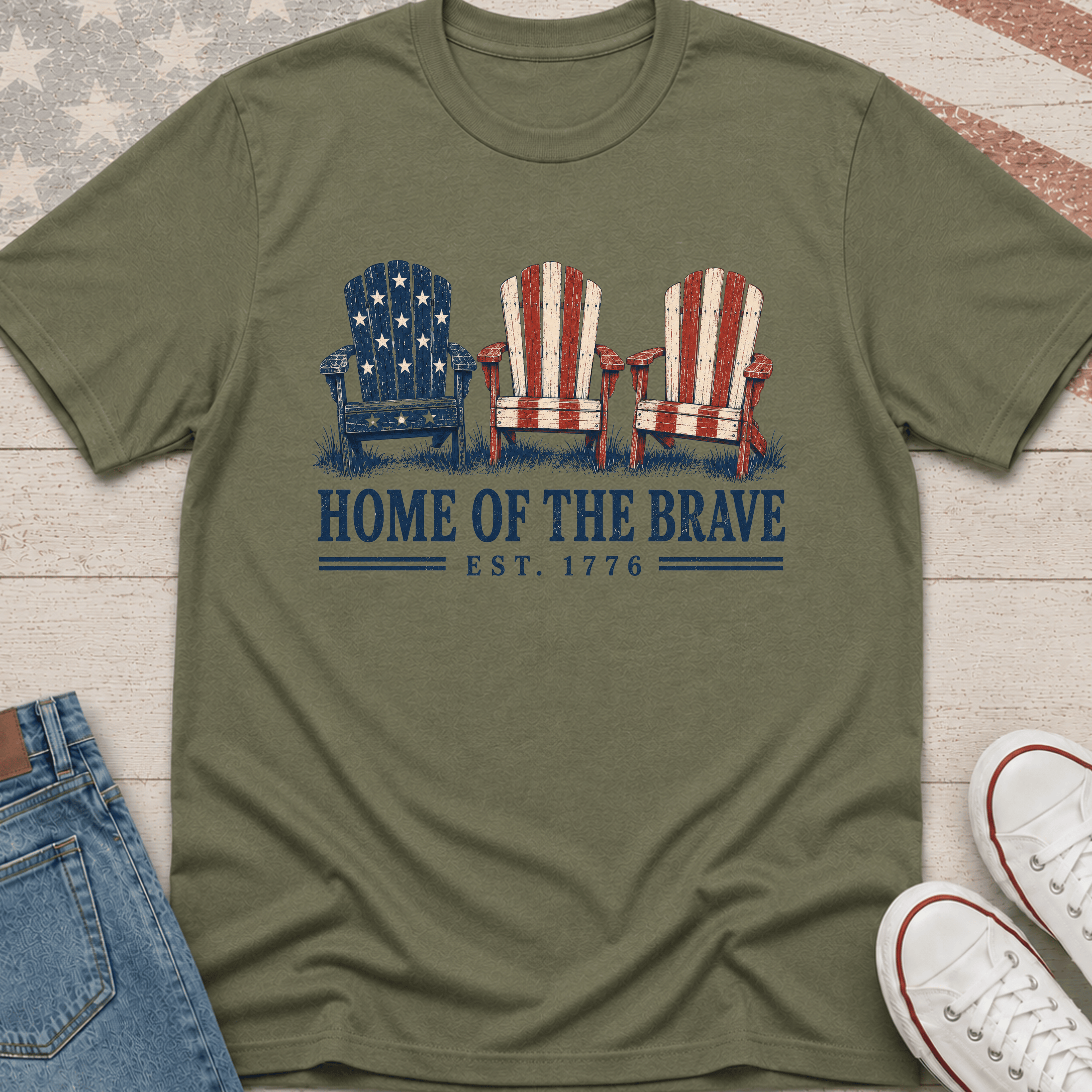 Home of the Brave Lawn Chairs T-Shirt