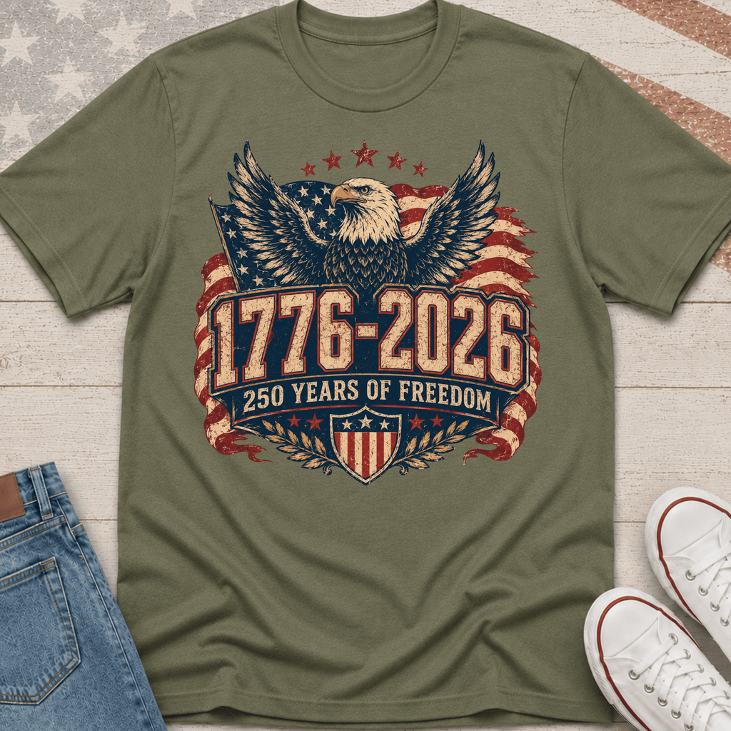 250 Years of Freedom with Bold Eagle T-Shirt