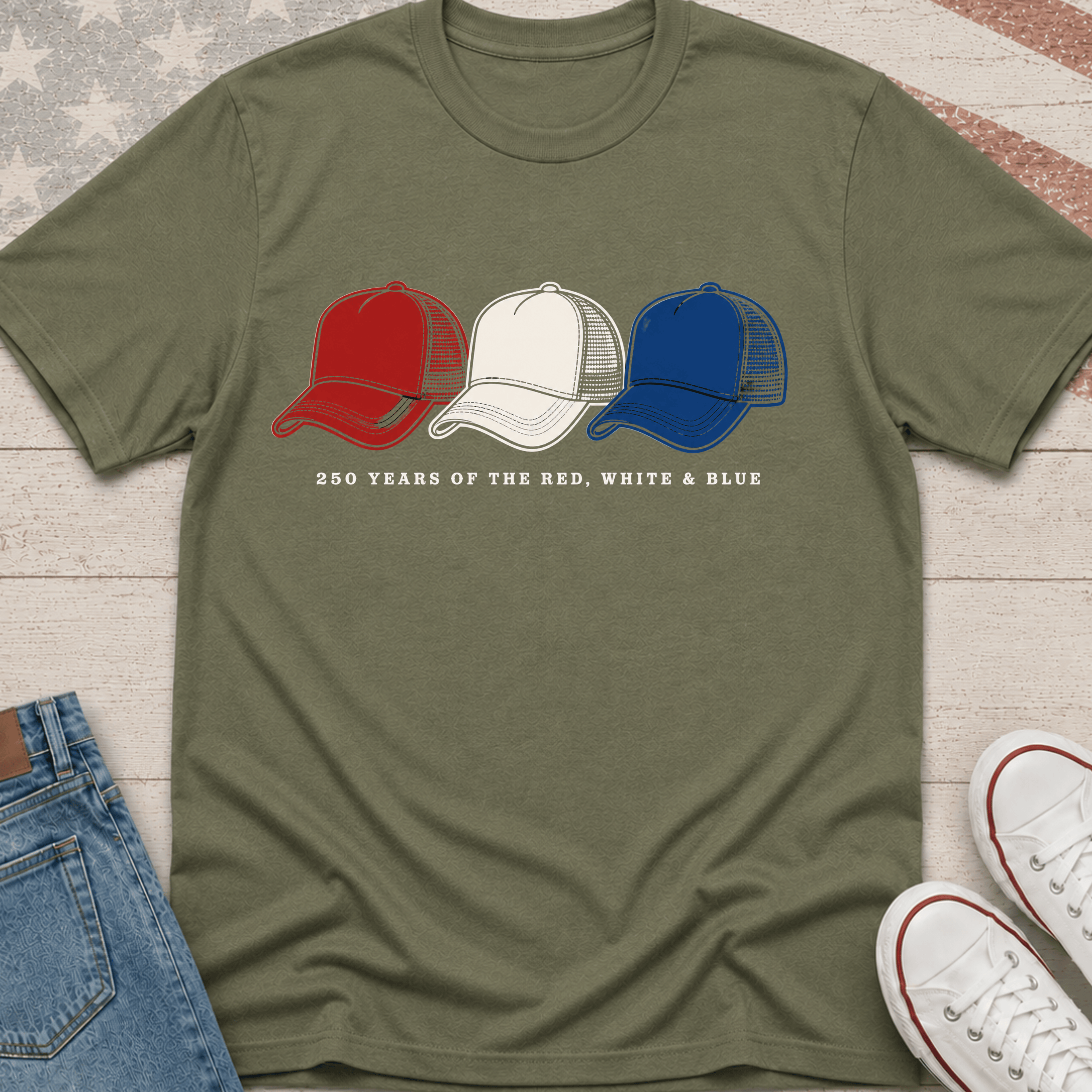 Tricolor Trucker Hats T-Shirt