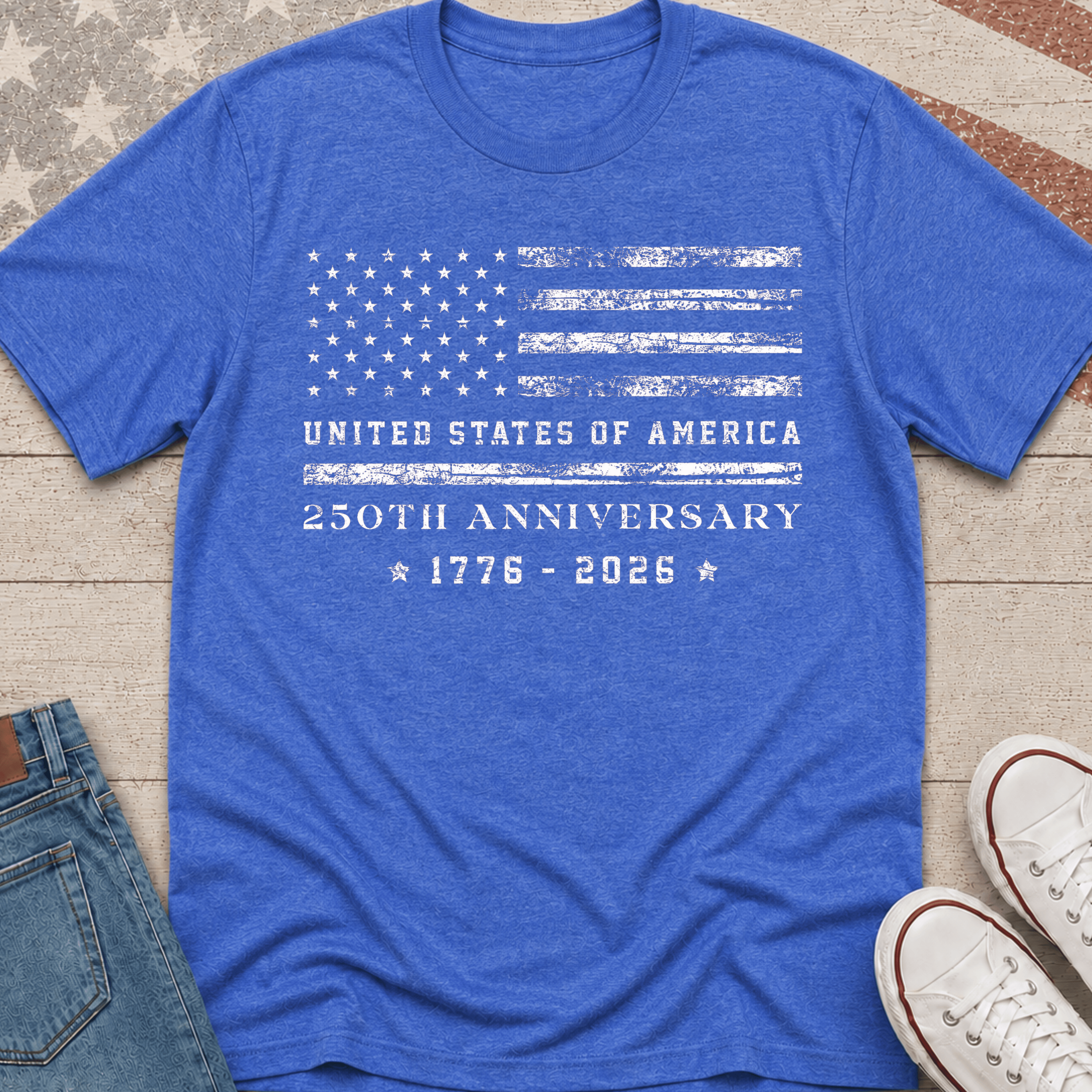 USA Flag Rustic T-Shirt