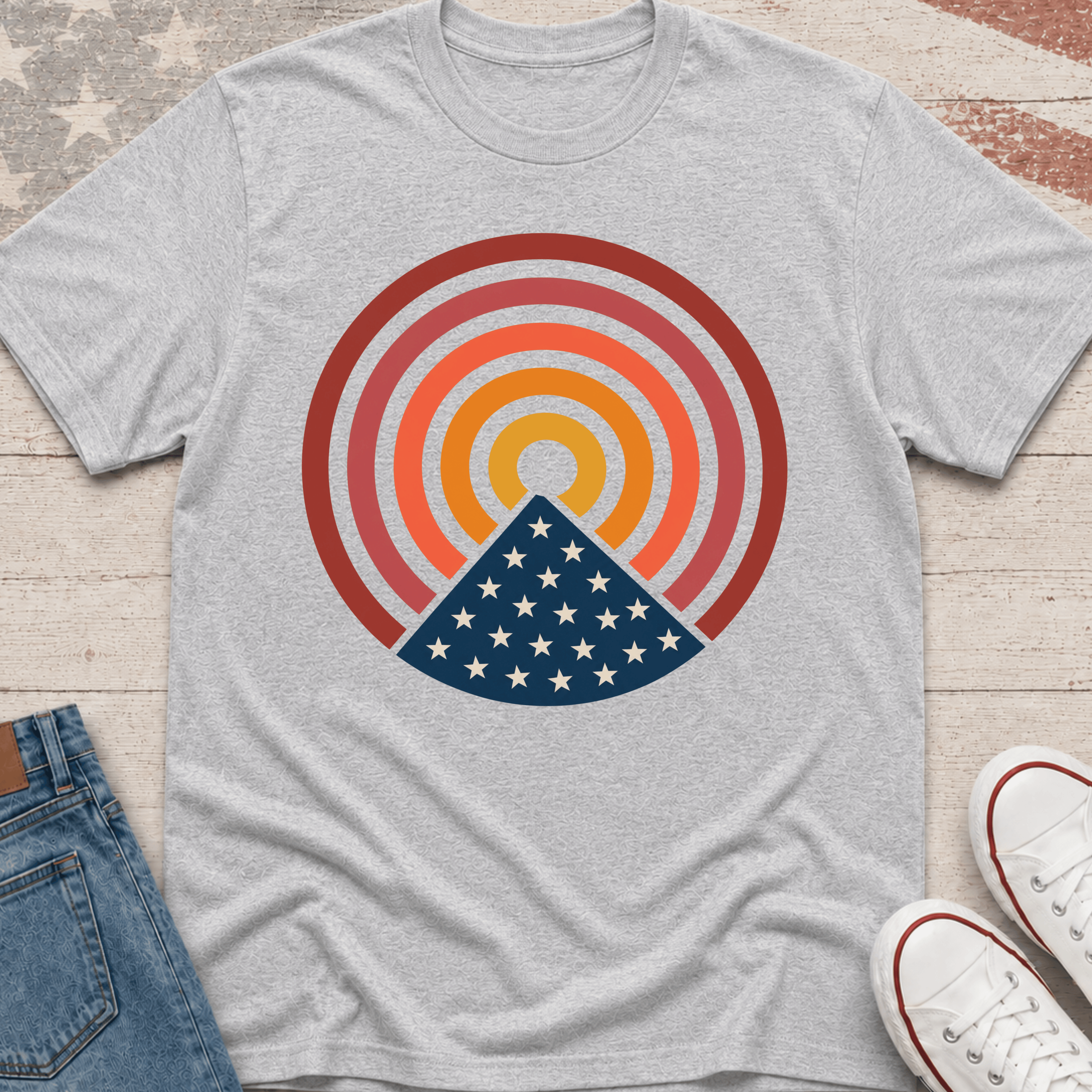 American Flag Sunset T-Shirt