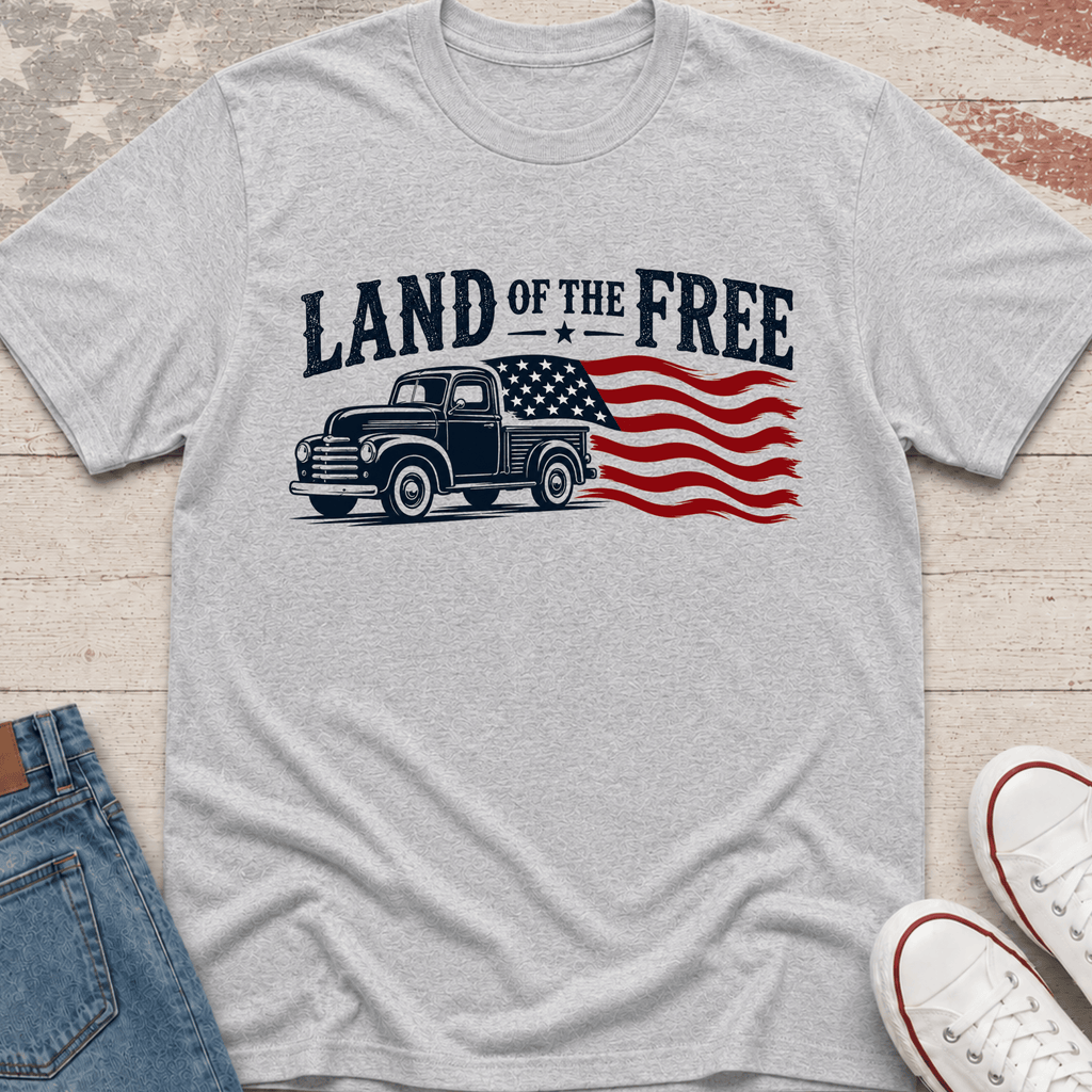 Land of the Free Truck Flag T-Shirt